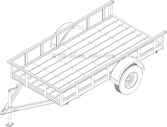 Johnson Trailer Parts 5x10 Utility Trailer Plans, 3,500 lb Capacity, DIY Blueprints, Step-by-Step Instructions, U60-120-35J
