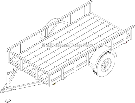 Johnson Trailer Parts 5x10 Utility Trailer Plans, 3,500 lb Capacity, DIY Blueprints, Step-by-Step Instructions, U60-120-35J