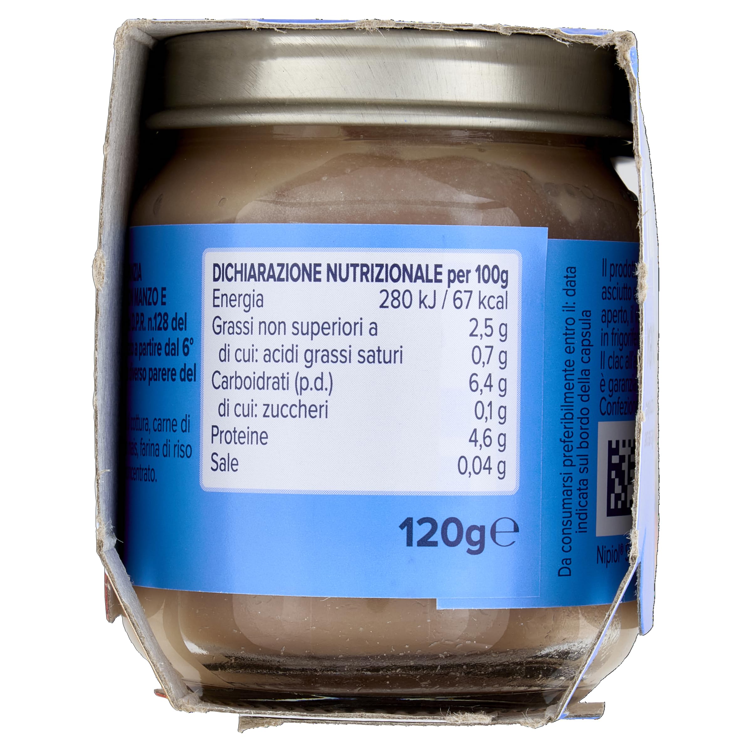 Nipiol Omogeneizzato Manzo - 2x120 g, 12 Confezioni