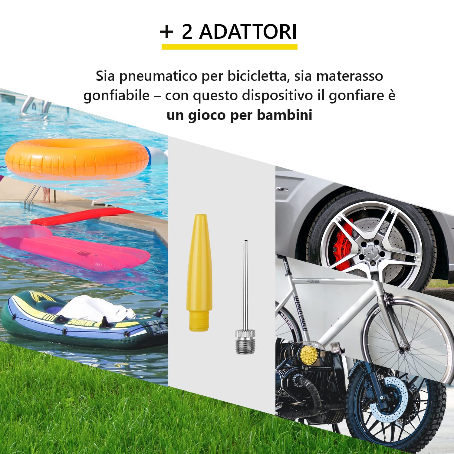 Pompa Bicicletta da Pavimento 11 Bar/160 PSI con Manometro per Valvole Presta e Schrader per Bici da Corsa, MTB, E-Bike