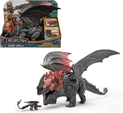 DreamWorks How to Train Your Dragon, Actionfiguren-Set mit Roter Tod-Drachenfigur und kleinem Ohnezahn, Spielzeug für Kinder ab 4 Jahren, Rot