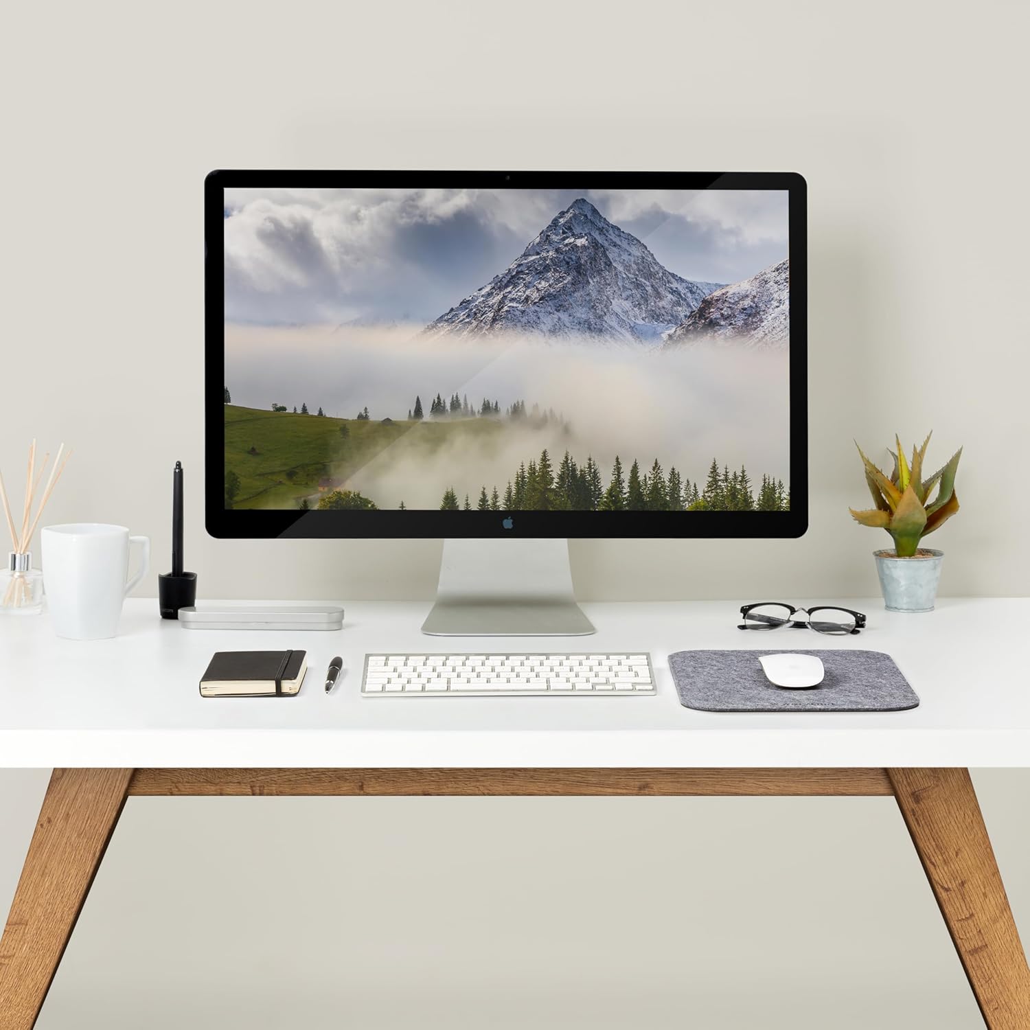 Premium Felt Mouse Mat | 8.66" x 11" | Slim Mouse Pad | Non-Slip Gaming Home/Office (Mid Gray)
