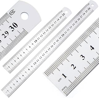 2 Pcs Metal Ruler