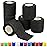 2 Self Adhesive Bandage Wraps, 6pcs Vet Wraps, Black, 5 Yard Self Adherent Wraps for Sports, Wrist, Ankle and Swelling