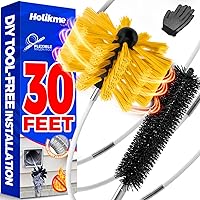 Vista 8 de Holikme - Kit de limpieza para conducto de secadora de 30 pies, cepillo flexible para pelusa con accesorio para taladro, cepillos para chimeneas se