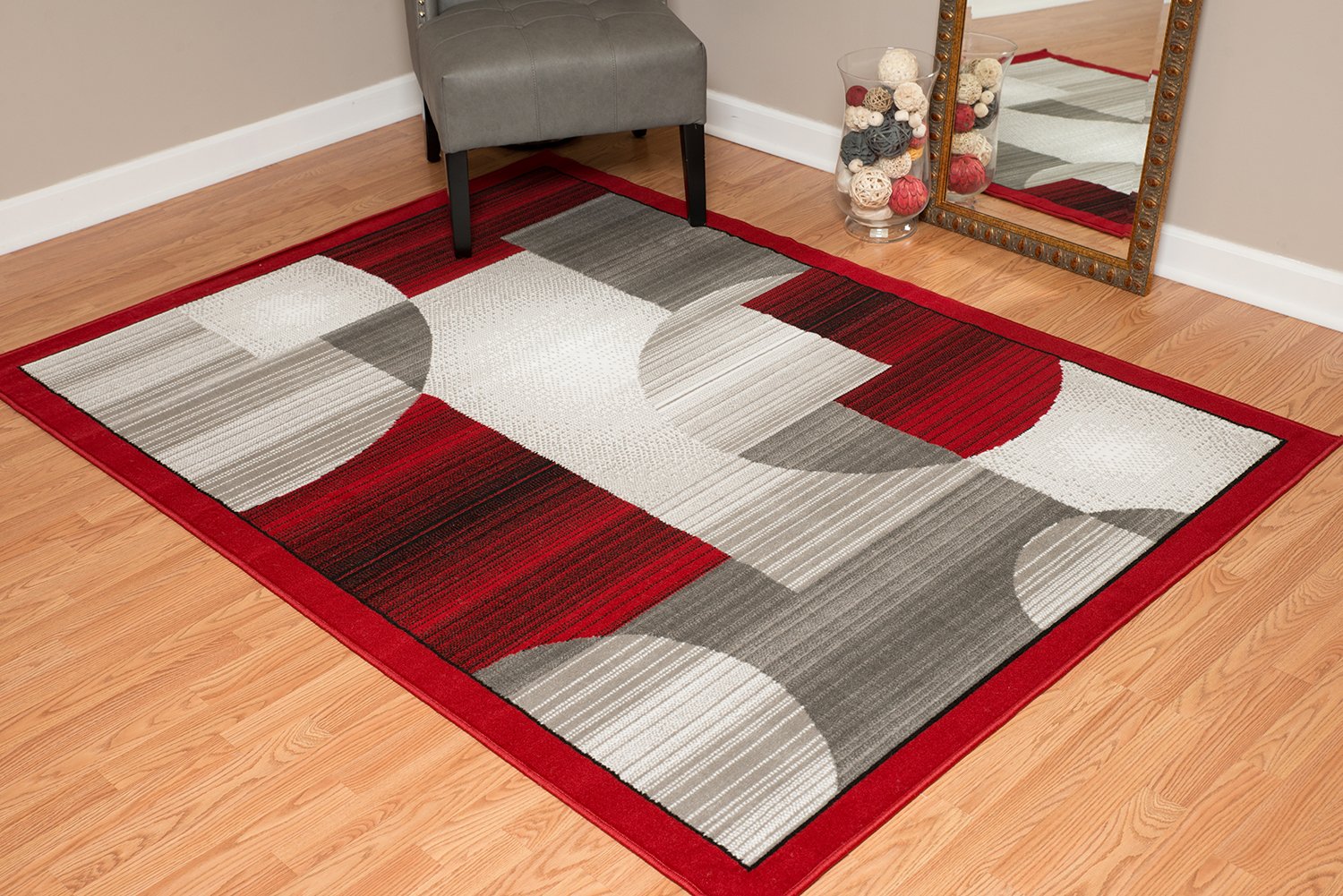 United Weavers Dallas Zoom Runner Rug – Red, 2x8 Runner, Contemporary Indoor Rug with Jute Backing, Geometric Pattern