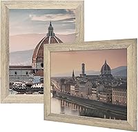 Vista 1 de Golden State Art, Portarretratos de 11 x 14 pulgadas, estilo de grano de madera campestre, moldeado amplio, ganchos traseros para exhibición