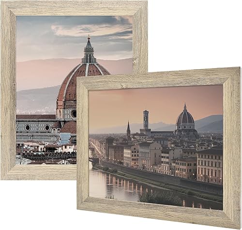 Golden State Art, Portarretratos de 11 x 14 pulgadas, estilo de grano de madera campestre, moldeado amplio, ganchos traseros para exhibición de