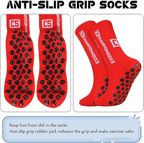 Miniatura 2 de DragonflyDreams 4 pares de calcetines deportivos antideslizantes para hombre, calcetines deportivos antideslizantes para hombres, calcetines