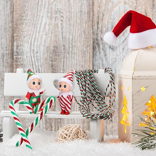 Miniatura 4 de 3 piezas de muñecos pequeños de Navidad, gemelos en miniatura rojos y verdes, regalos para recién nacidos, rellenos de calcetines para Año Nuevo,