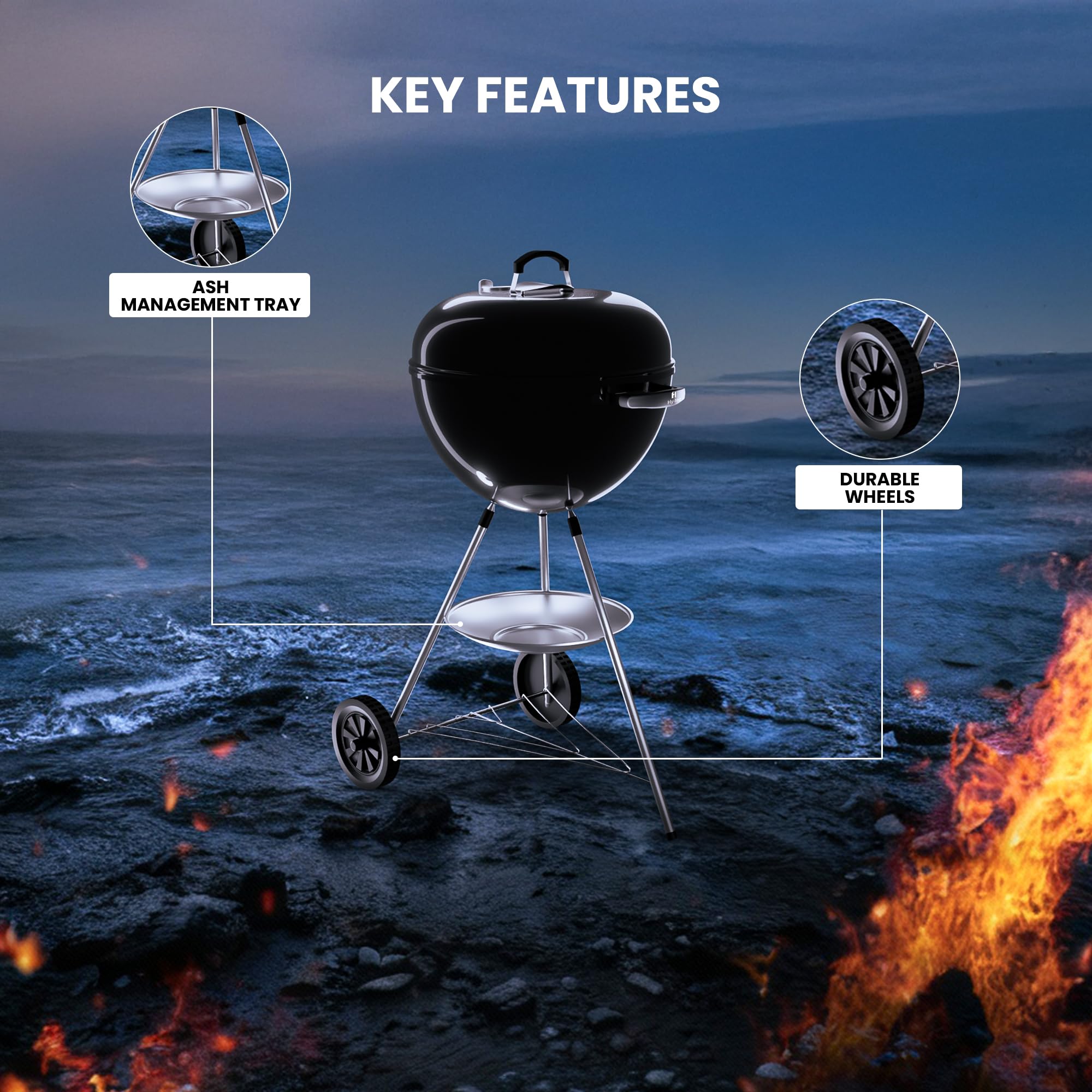 H Hy-tec Smokeaura Charcoal Grill - 10th Anniversary -4
