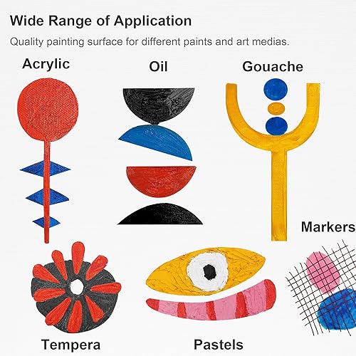 Miniatura 9 de PHOENIX - Juego de 12 paneles de lienzo de algodón con triple imprimación para pintura al óleo y acrílica