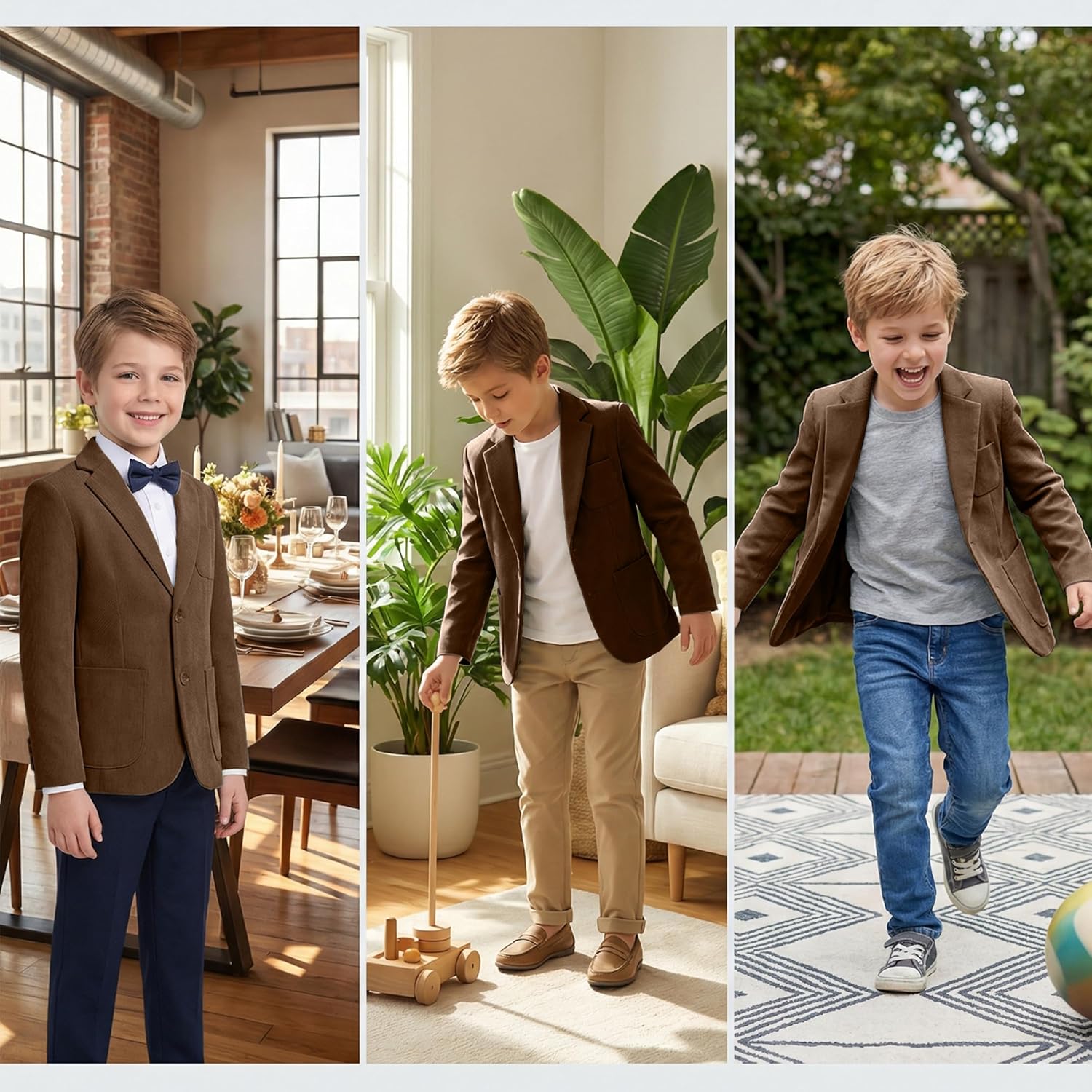 Boys Corduroy Suit Jacket Slim Fit 2 Button Kids Casual Blazer Vintage Winter Corduroy Sport Coat for Boy