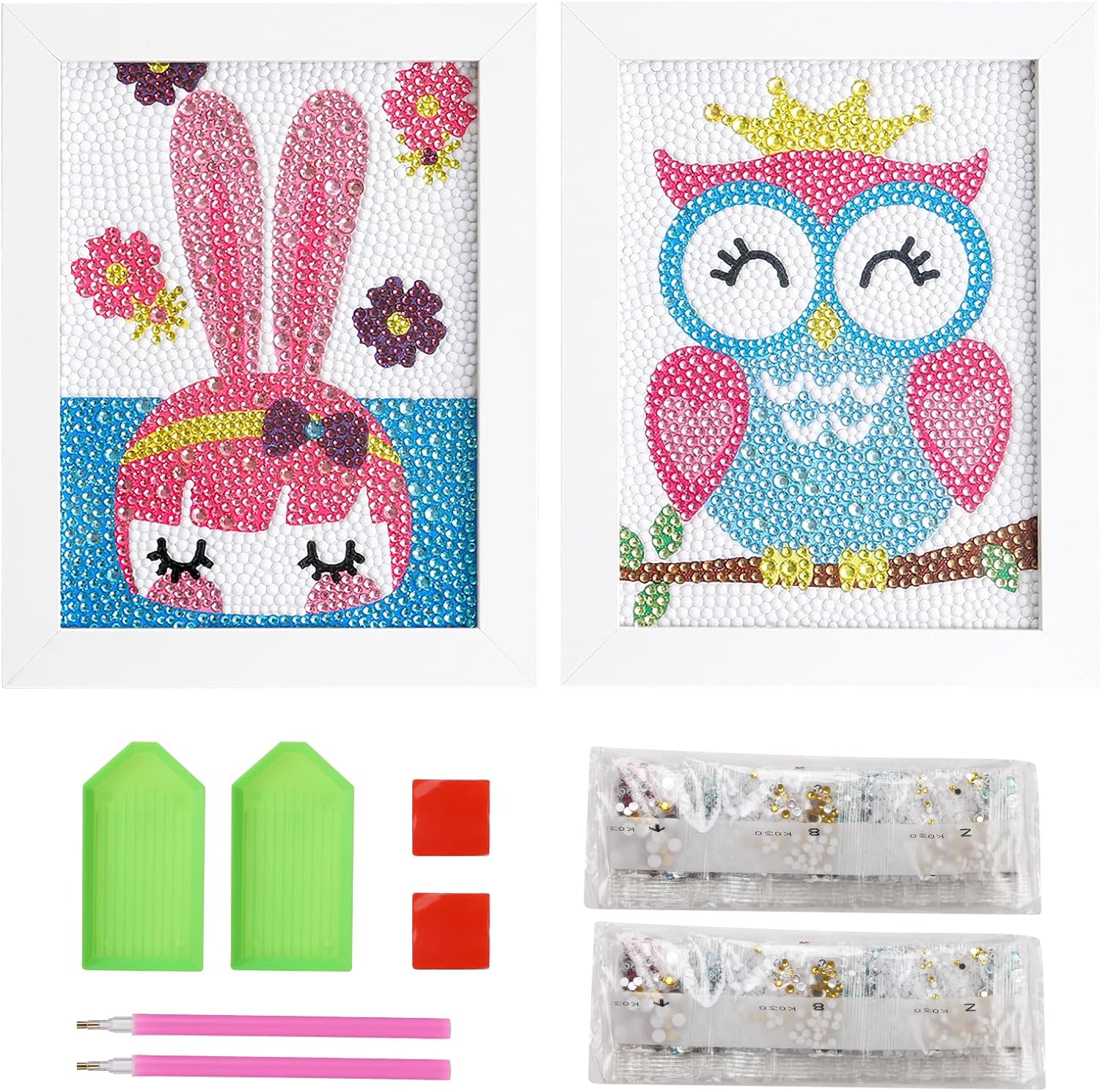 LFMU Diamant-Kunst-Set Für Kinder – Mit Anhänger, Kette & Strasssteinen Zum Kreativen Gestalten