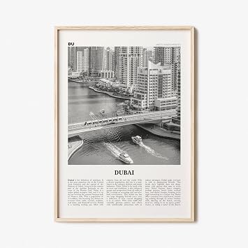 Dubai Print Black and White Downtown, Dubai Wall Art, Dubai Poster, Dubai Photo, Dubai Wall Decor, UAE, United Arab Emirates,Dubay