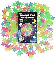 GLOCARNIVAL Glow in the Dark Stars Stickers: 200pcs 3D Glowing Stars & Moon for Kids Bedroom Ceiling - Realistic Starry Sky Decor