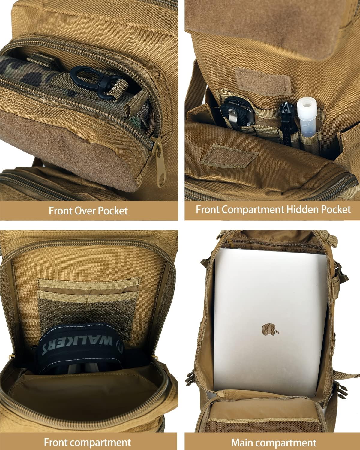 BOMTURN for Mens Tactical Backpack Military Backpacks 27L Small Army Survival Backpacks Small Waterproof Bug out Bag - Image 4