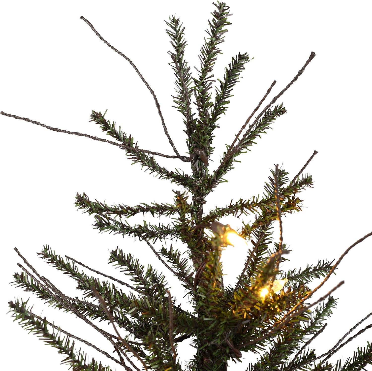 Vickerman 24" Vienna Twig Artificial Christmas Tree, Warm White Italian LED Mini Lights, Seasonal Indoor Home Decor with Decorative Burlap Base