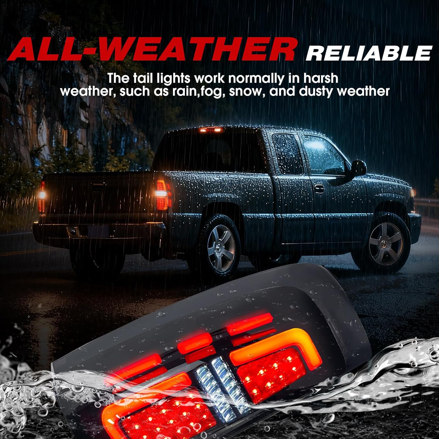 DOT Approved Smoked LED Tail Light Assembly Compatible with 1999-2006 Chevy Silverado 1500 2500 and 1999-2002 GMC Sierra 1500 2500 3500