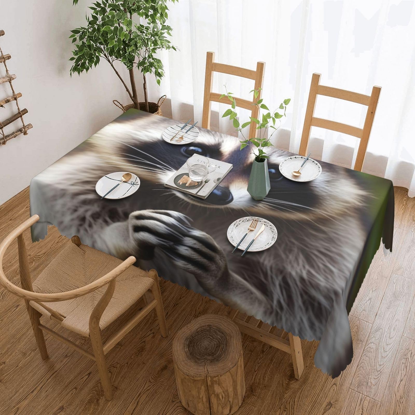 Nappe anti-déversement raton laveur lavable pour protéger votre table des taches d'enfants