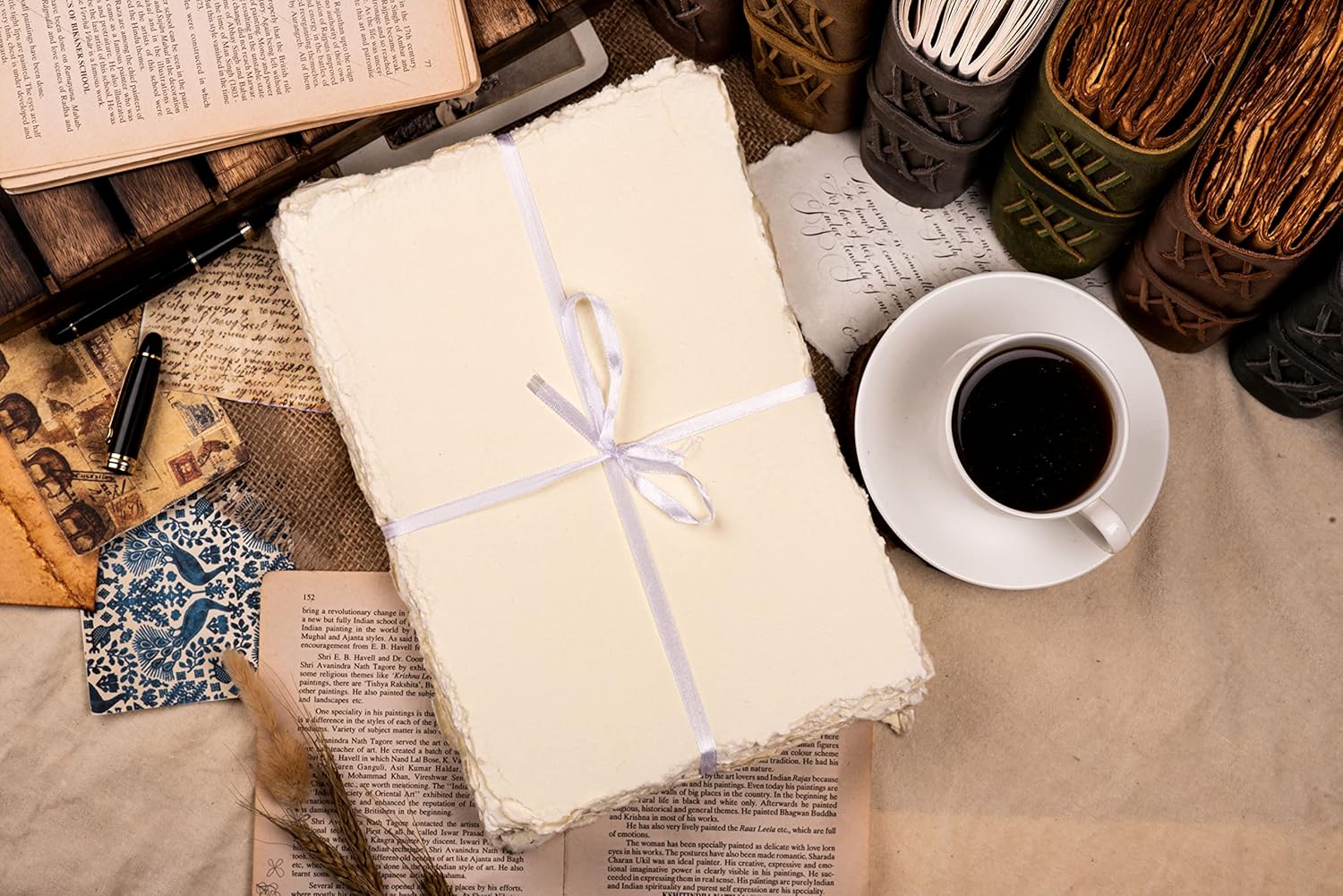 Amazon Leather Village 50シート ラフ テクスチャの水彩紙 7 5 X 11 5インチ 0gsm バージンエジプト綿で作られた手作り デッキルエッジペーパー L サイズ オフホワイト 包装用品 オンライン通販