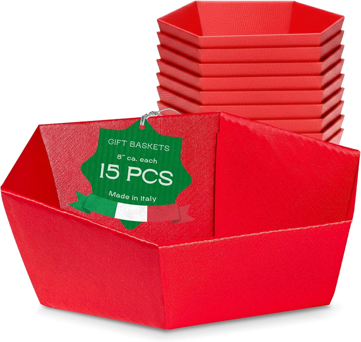 Set of 5 Empty Baskets for Gifts - Gift Baskets Empty to Fill Ideal for Christmas Gifts and Valentines Presents - 9" x 6.69" x 3.14" Red Universe