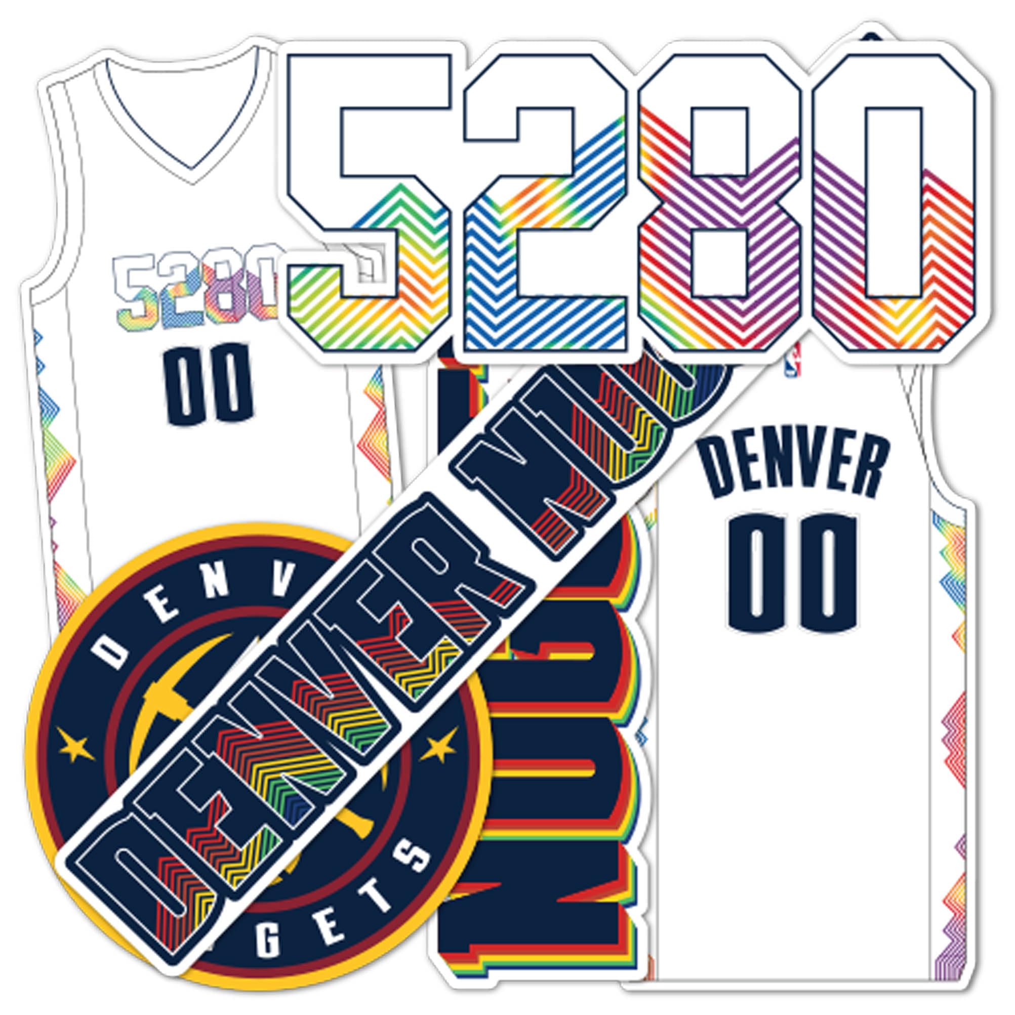 Autocollants Denver Nuggets NBA City Edition 24-25, le style basket pour votre gourde et vélo