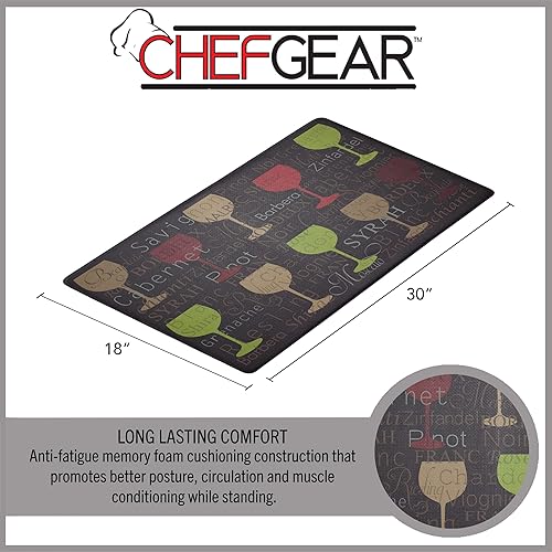 Miniatura 4 de Chef Gear - Juego de alfombrillas de cocina antifatiga, alfombrilla acolchada de chef cómoda, piel sintética, alivio de cocina y pie, espuma