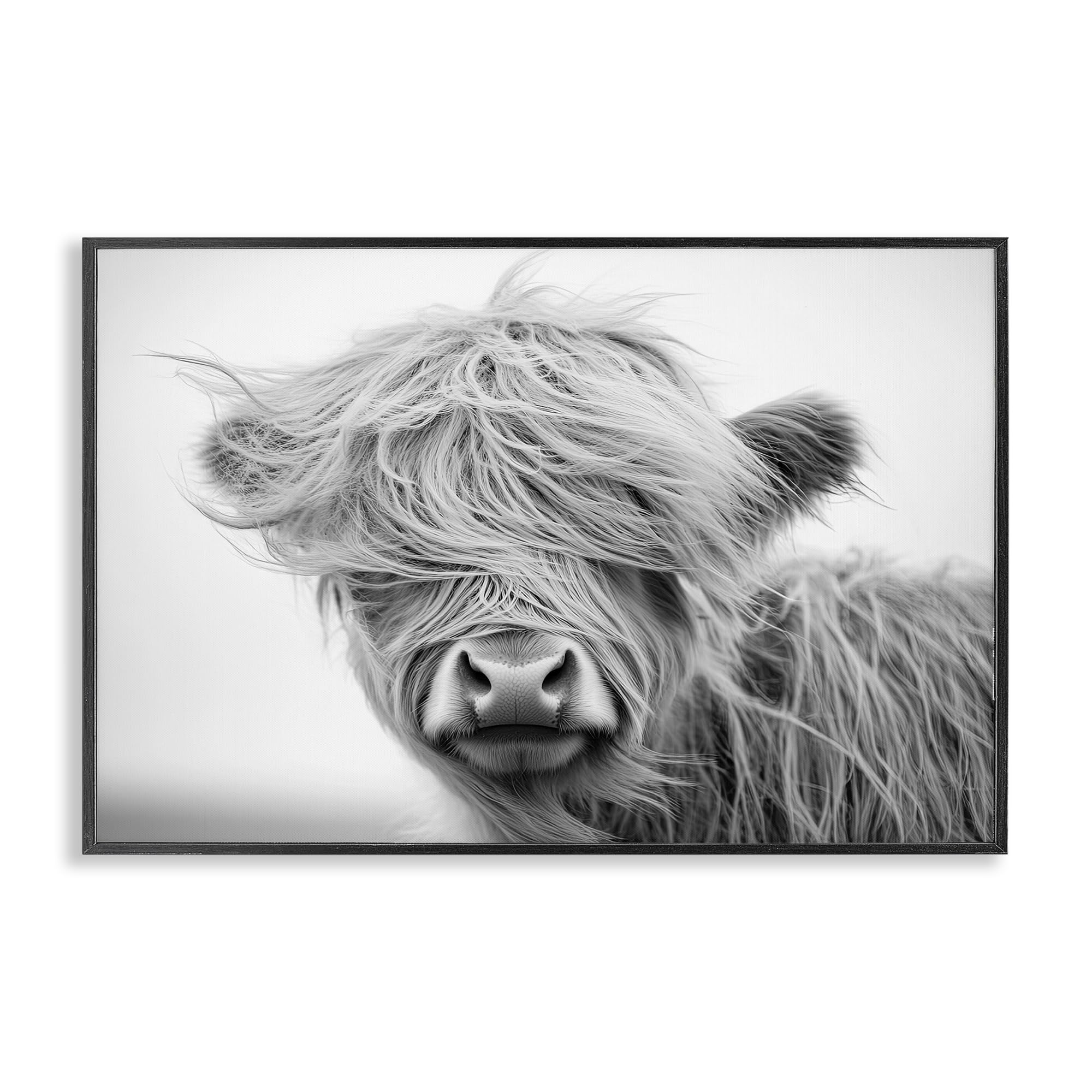 Stupell Industries 'Easy Breezy Cattle', Framed Giclee Art, Black, 24 x 16 Inches, Easy to Hang and Sturdy, Made in USA, by Tina LeCour