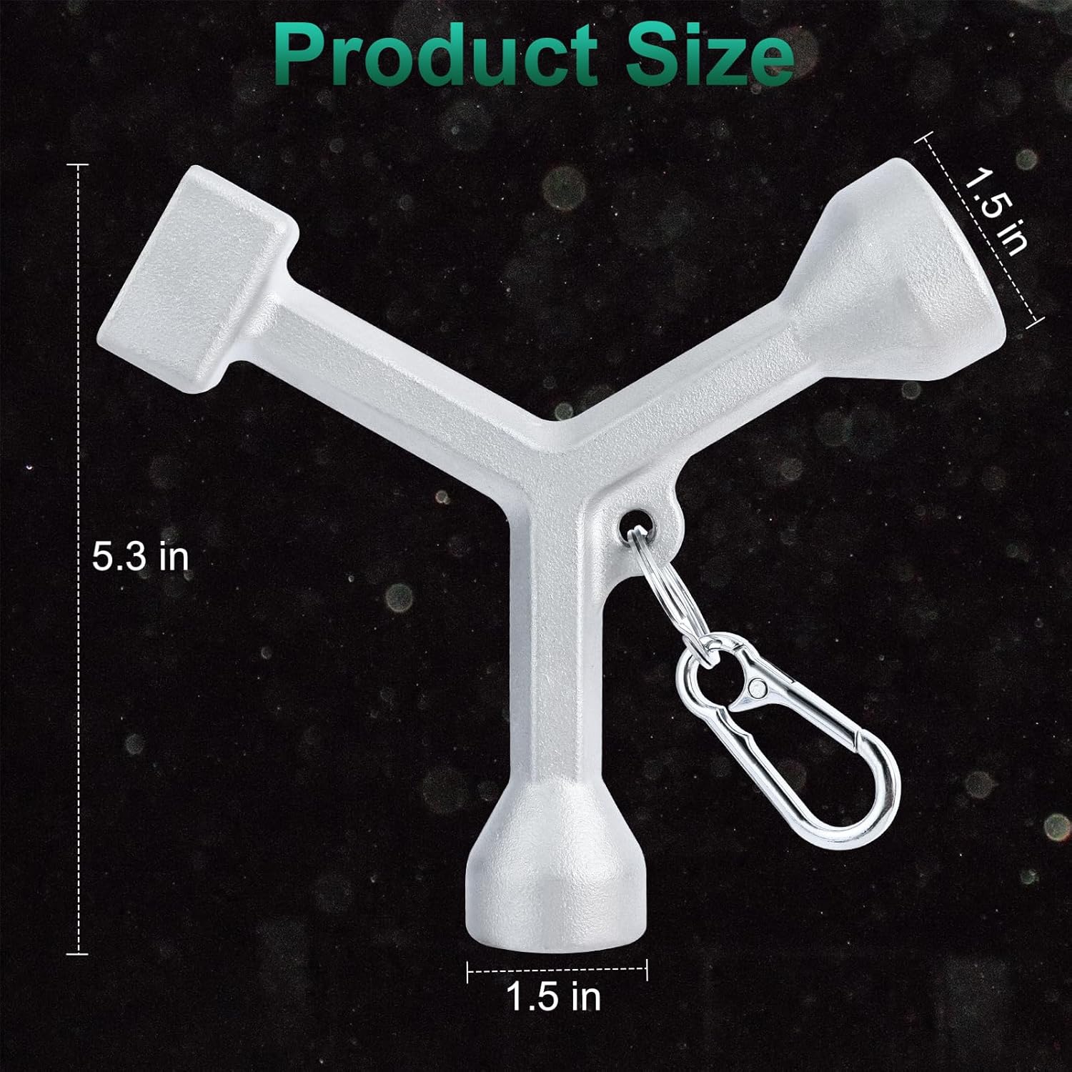304 stainless steel Meter Curb Box Key Wrench for Standard and Large Pentagon Bolts, Meter Pit Cover with Pentagon Nut Water Meter Valve Shut Off Tool, Water Meter Valve Closing Tool