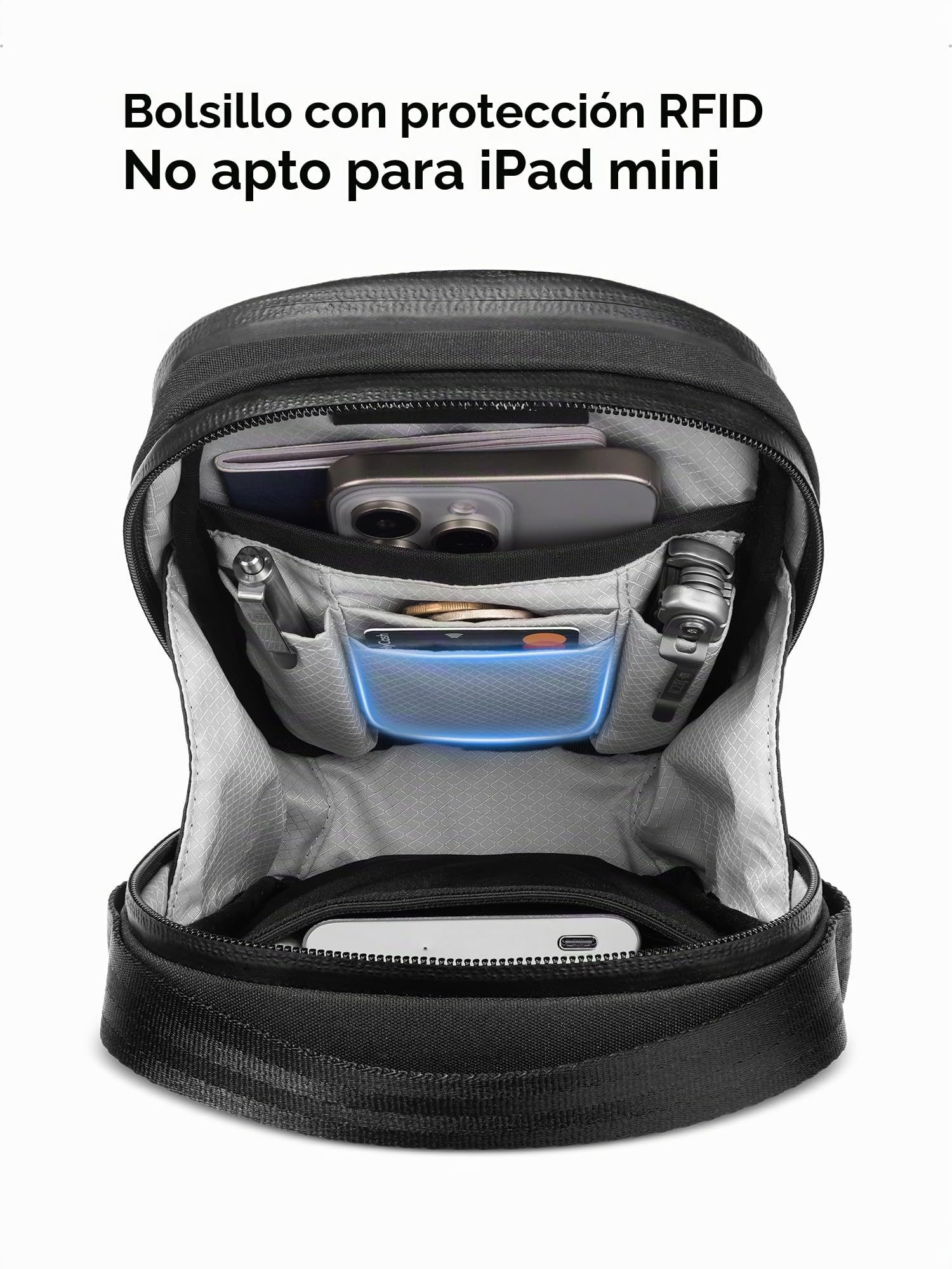 ALPAKA Metro Sling V2 – Bolso Bandolera | Resistente al agua, para viaje diario, bolsillo RFID, correa desmontable, para hombre y mujer