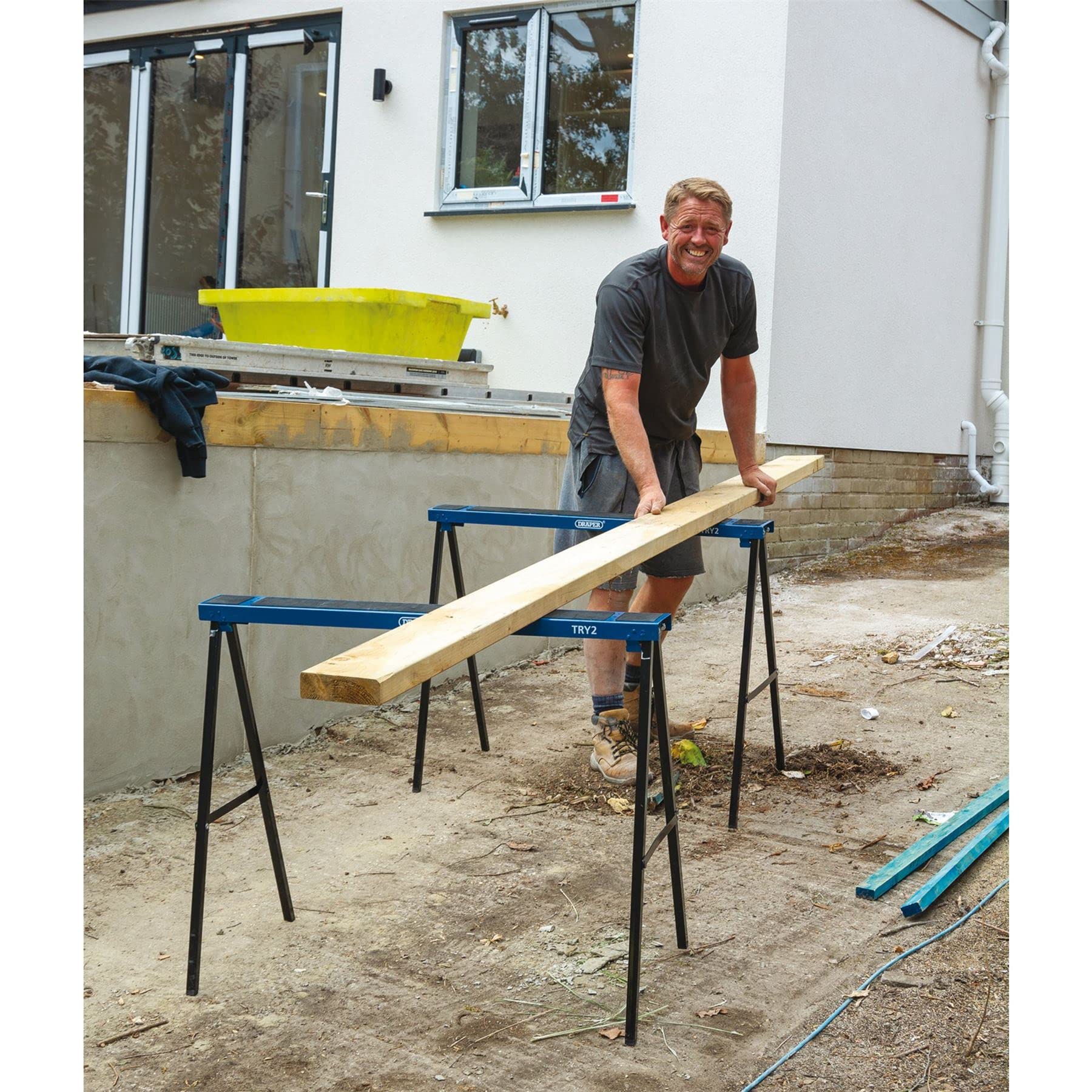 Draper 52072 składane kozły, 1000 mm x 800 mm, para, niebieskie