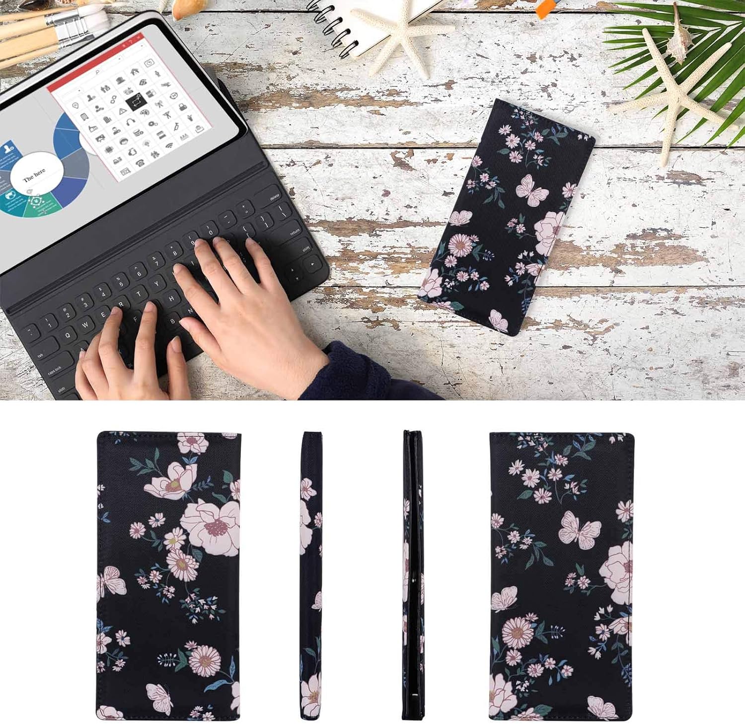 HUA ANGEL Womens Wallet, Ultra Slim Thin RFID Blocking Credit Card Holder Bifold Clutch Long Wallets Ladies Girls Gift - Image 5