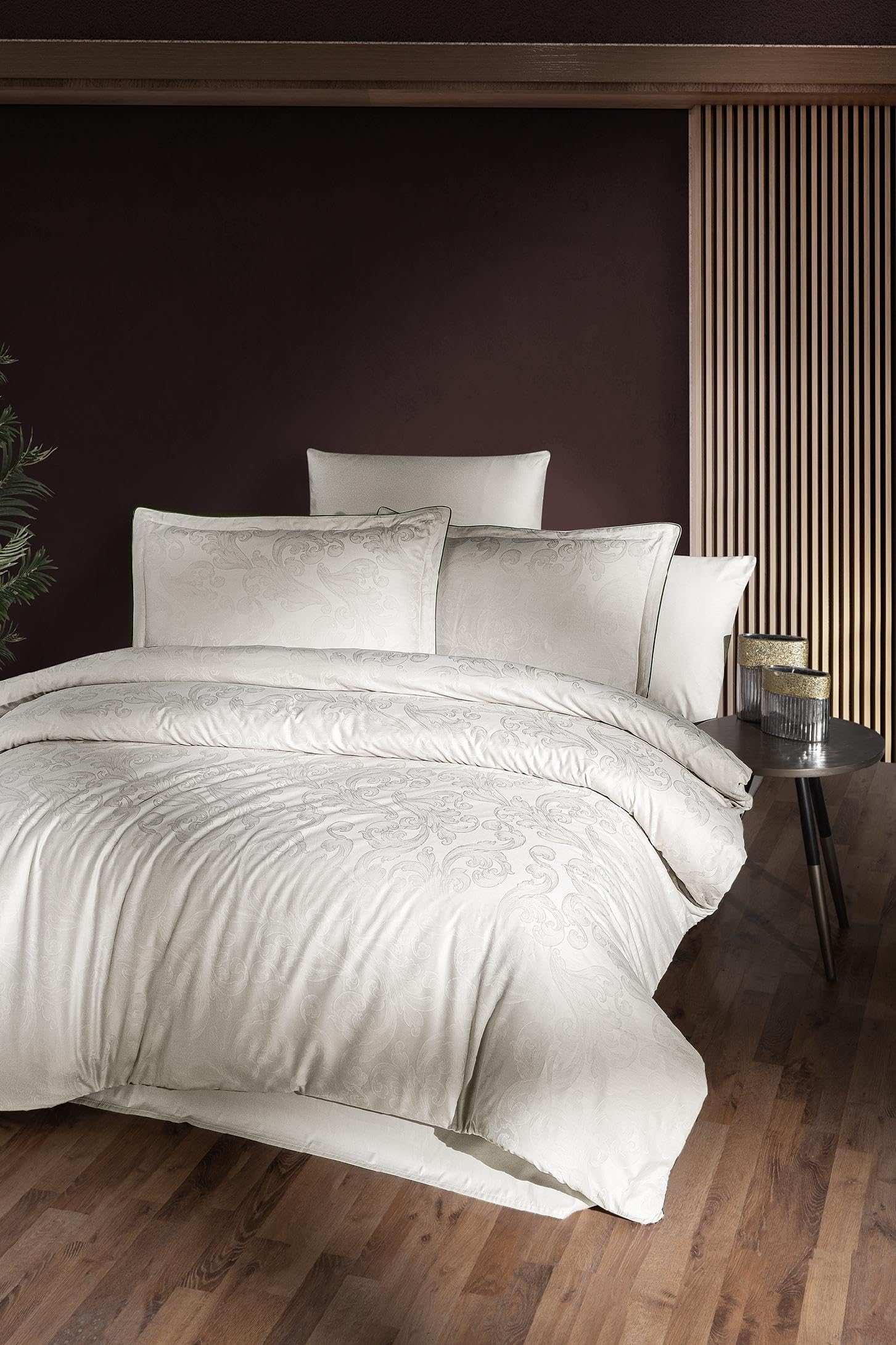 Housse de couette coton satin 300 TC Story Home Madrid Wind parure lit 6 pièces luxe