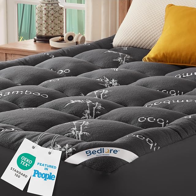 BEDLORE Matratzen Topper 90x200cm Weich, Maschinenwaschbar & Dunkelgrau | OEKO-TEX Standard 100. Atmungsaktiv, schadstofffrei & hautfreundlich. Bezug 30-60°C pflegeleicht. Tasche bis 30cm