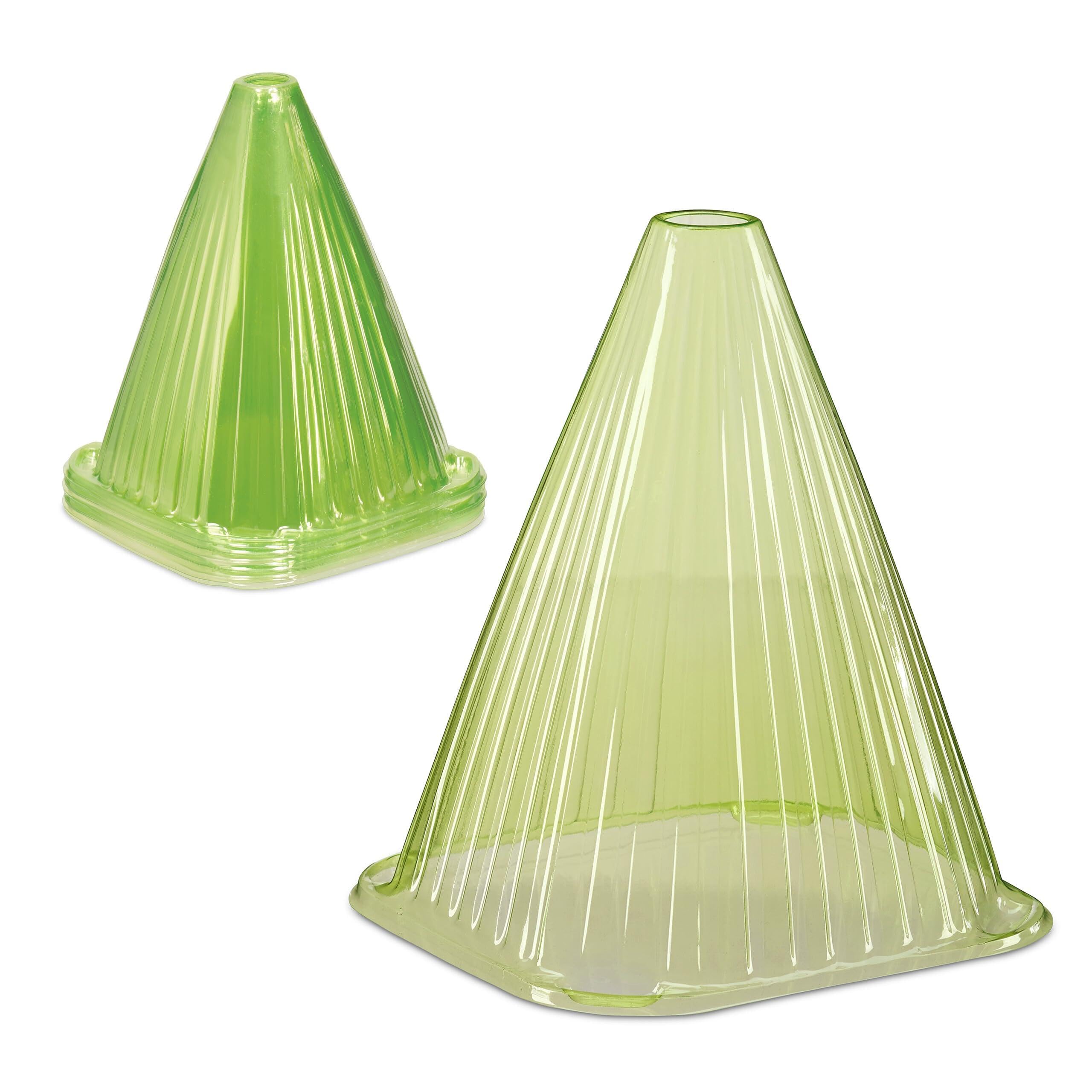 Relaxdays Plant Cloche, Set of 24, Seedling Cover, Snail & Frost Protection, HWD: 22 x 19 x 19 cm, Garden, PVC, Green