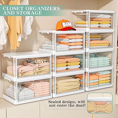 Miniatura 4 de Contenedores de almacenamiento transparentes con tapas, contenedores de plástico de 4 niveles con ruedas, contenedor de almacenamiento apilable,