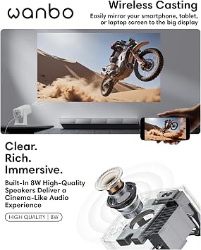 Wanbo Cube 1 Smart Projector with Android TV & Google Play - Compact, Green | Keystone Correction, Home Theater for Small Spaces, Bedrooms, Dorms