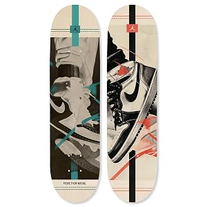 Urban Graffiti Acrylic Wall Art Die-Cut Easy-to-Hang 2 Panel 8 x 32 Retro Urban Sneaker Skateboard Set
