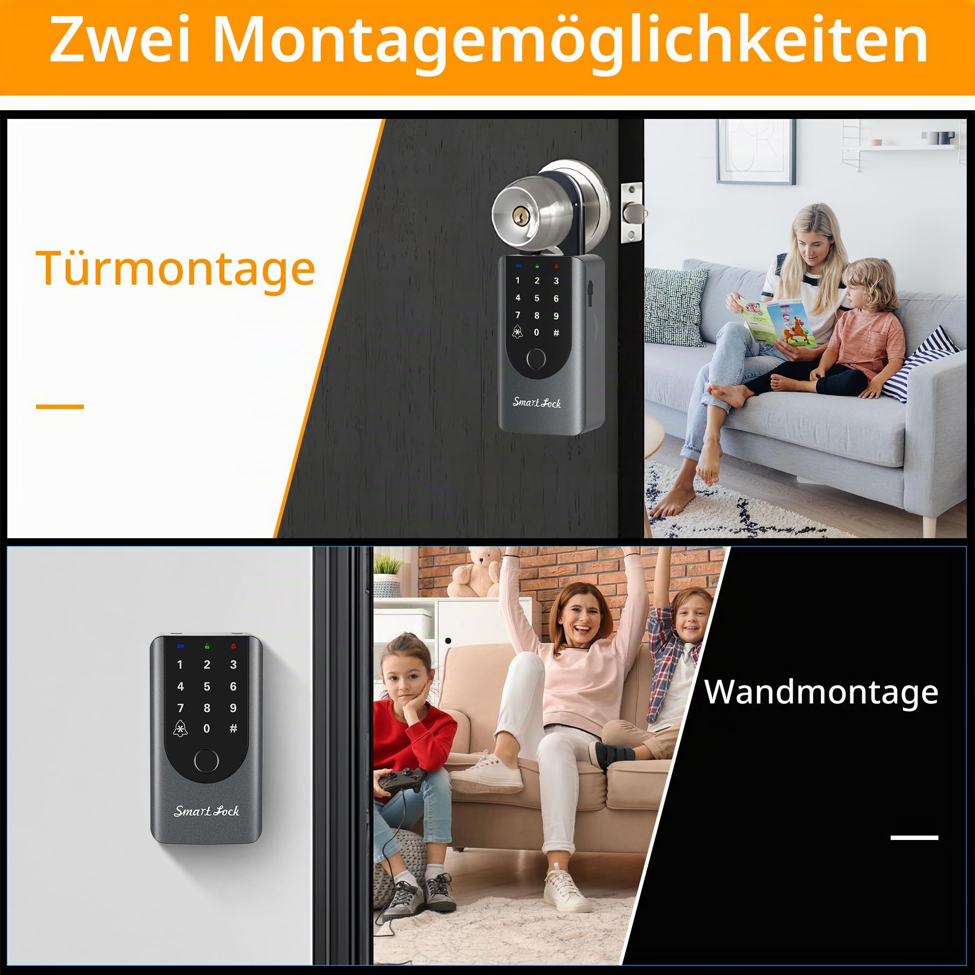 Smart Fingerabdruck Schlüsselschloss Box, IP66 Wasserdicht Outdoor Safe mit Türklingel