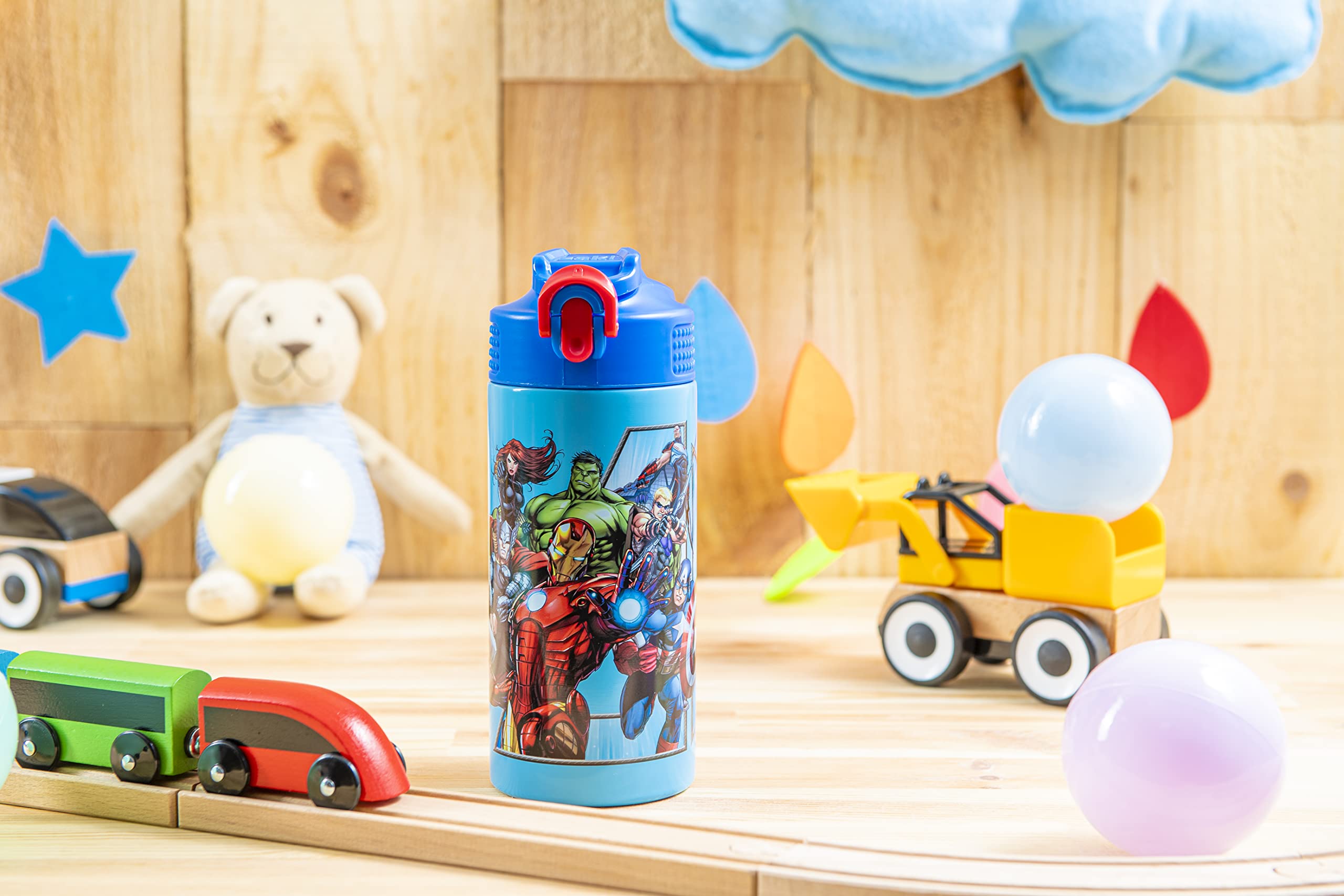 Garrafa Água Homem-Aranha Zak Designs - Aço Inoxidável 765ml Com Tampa De Bico