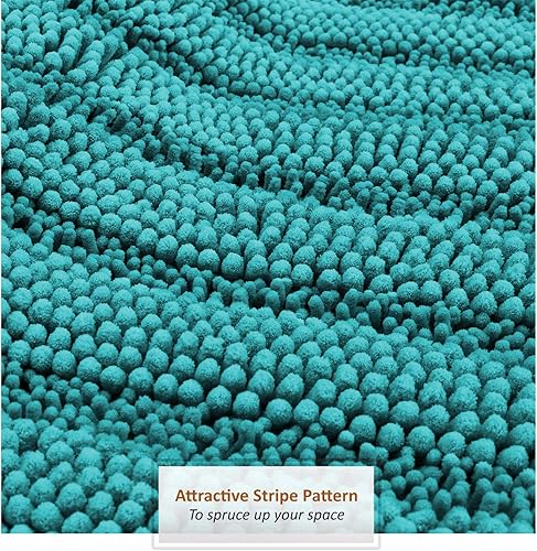 Miniatura 6 de Clara Clark Tapetes para baño de felpilla, tapetes de baño de felpa ultra suaves, lavables a máquina, con parte trasera antideslizante, 44 x 26