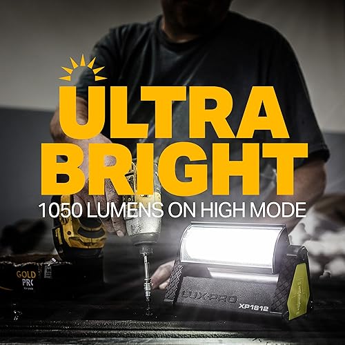 Miniatura 2 de LUXPRO Pro Series - Luz de trabajo giratoria direccional de 1050 lúmenes, luz de trabajo alimentada por batería para hasta 35 horas de uso, luz