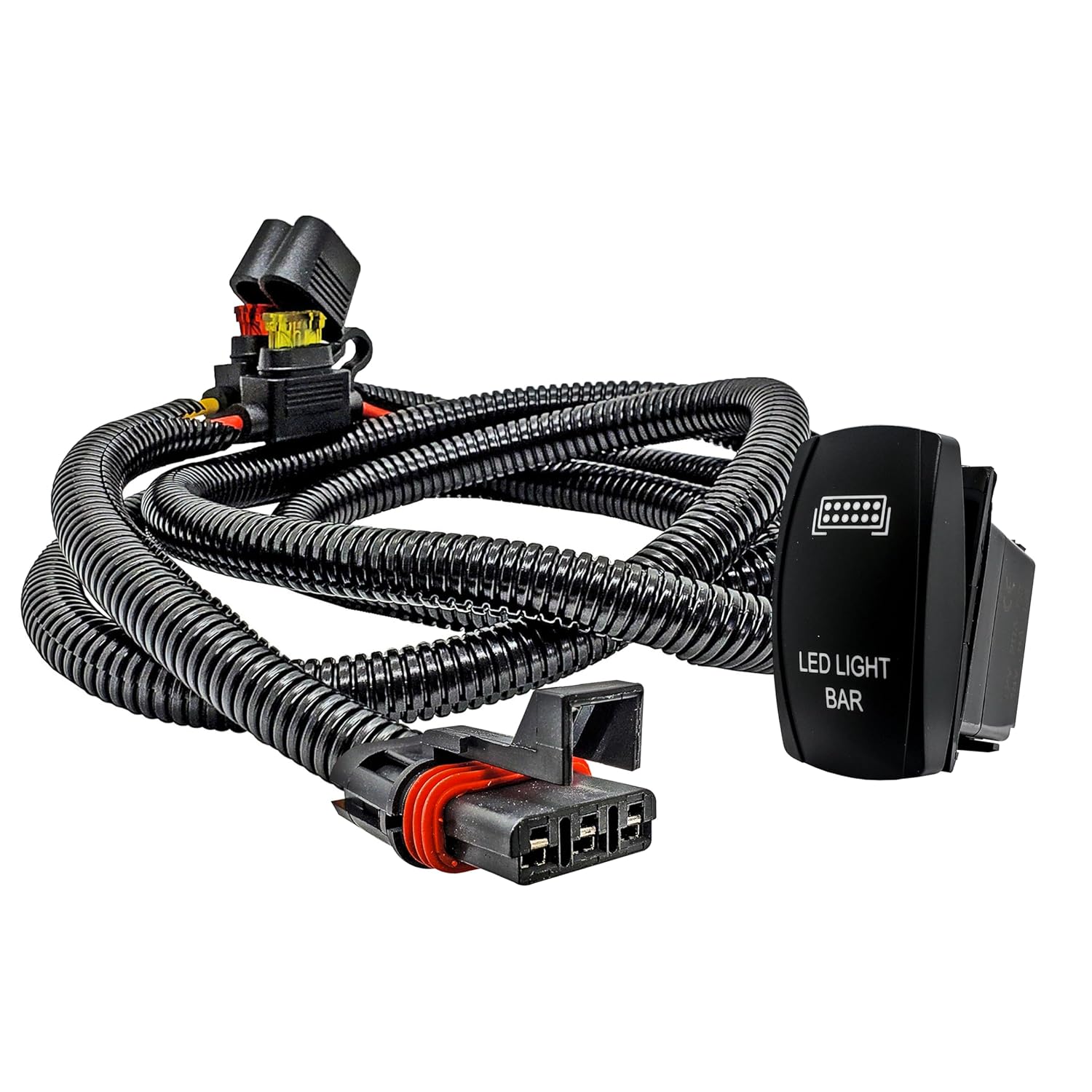 6ft. Power Bus Bar Wire Harness Kit Laser-Etched On/Off LED Light Bar Rocker Switch Compatible with Polaris Xpedition XP ADV Ultimate Northstar Premium