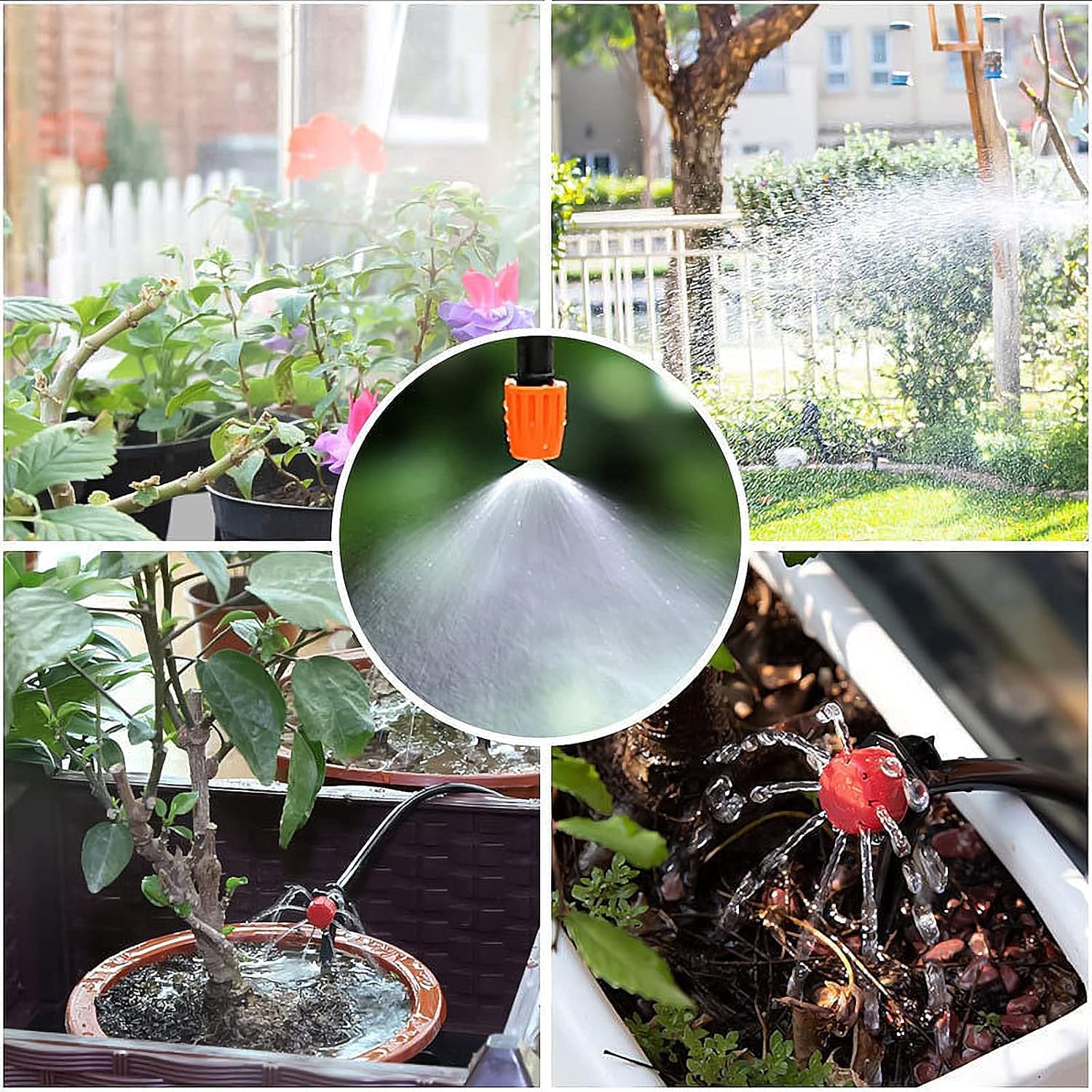 Garten BewässerungsSystem, Garten Bewässerung Kit, 50M+25M Bewässerungsrohre, Automatik Tröpfchenbewässerung Gartenbewässerung Misting Kühlsystem für Landschaft, Flower Bed und Terrasse Pflanzen