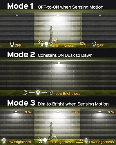 Miniatura 4 de SUPERDANNY Luces solares para exteriores con 113 luces LED brillantes, sensor de movimiento, luces de inundación exteriores del atardecer al