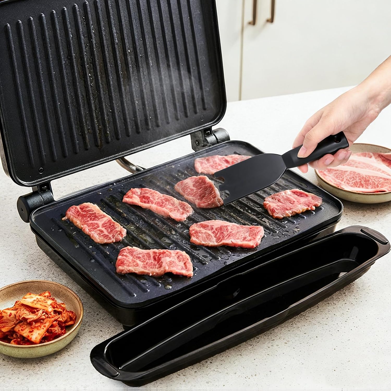 Covzoe 2 Pack Grill Drip Tray with 2 Pan Scraper image 5