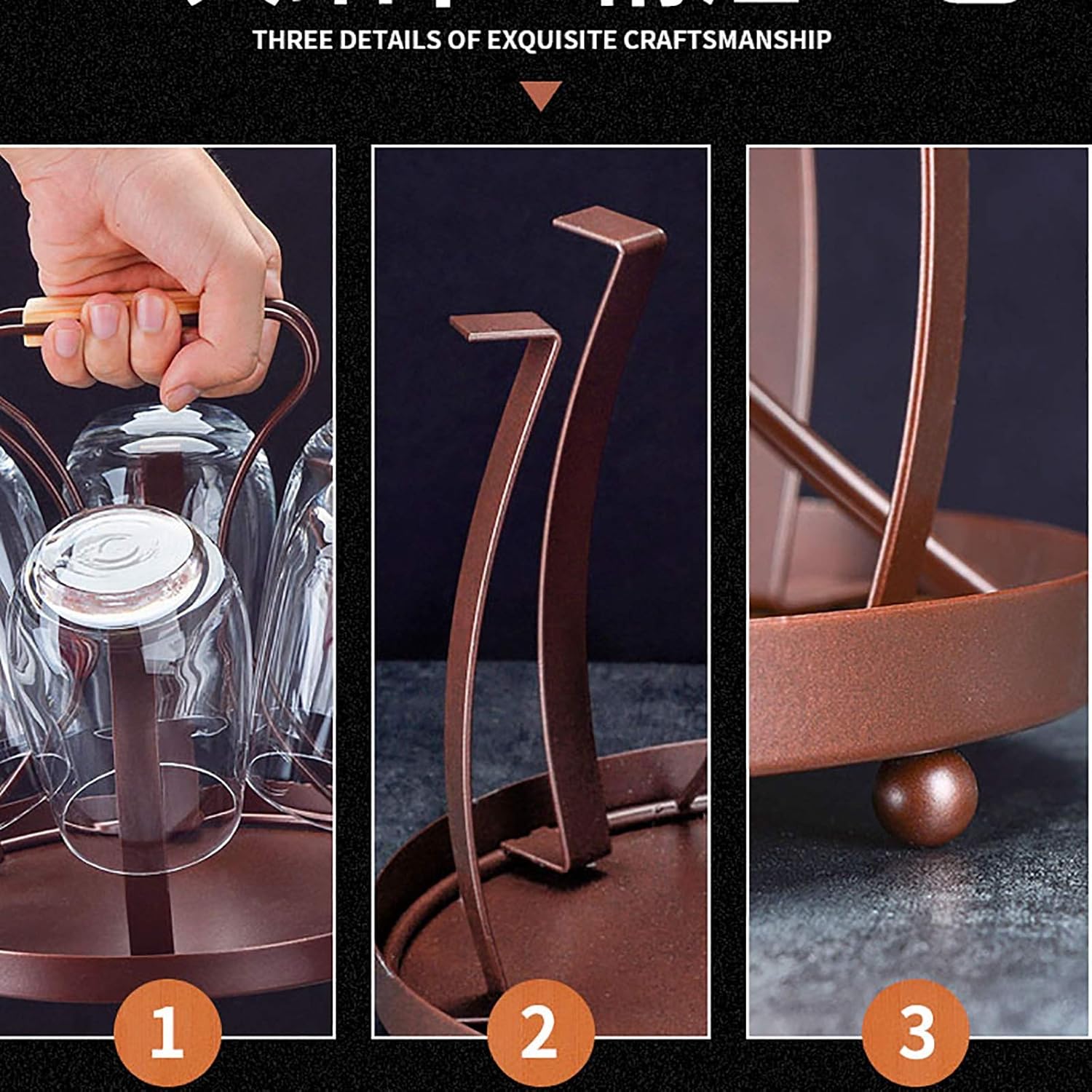 カップ排水ラック ガラス収納カップ逆さまクリエイティブ家庭用排水