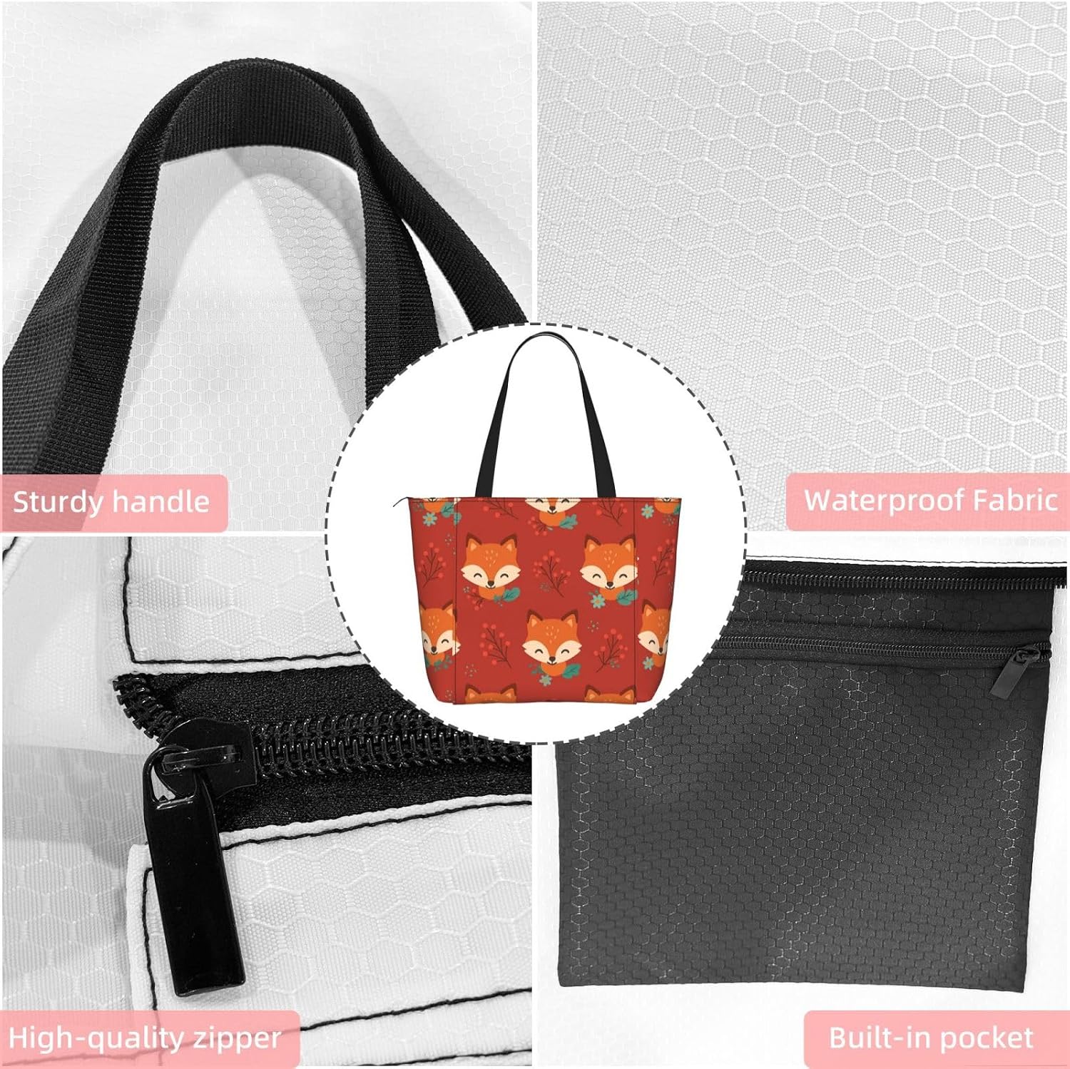 Women Cute Fox Yoga Mat Bag Gym Tote image 5