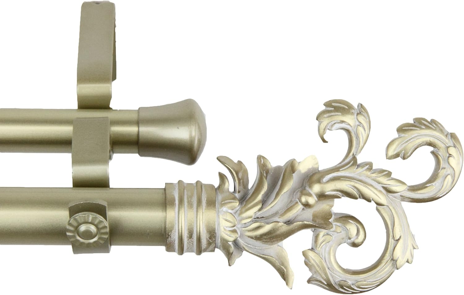 A&F Rod Decor - Prance Double Curtain Rod 1 inch Diameter, 120-170 inch - Satin Nickel